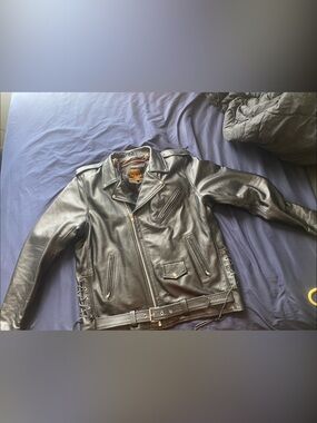 Milwaukee Leather SH1011-Tall Men Lace Police Style Motorcycle Leather Jacket